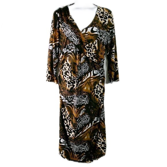 Milano - Animal Print Below Knee Length Dress - Medium - Picture 3 of 7
